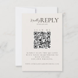 Moderne minimalistische QR-codekalligrafie RSVP-ka RSVP Kaartje