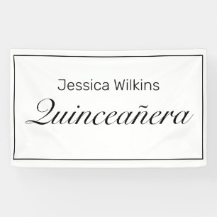 Moderne minimalistische Quinceañera Birthday Banne Spandoek