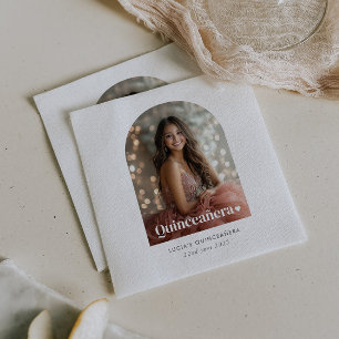 Moderne minimalistische Quinceañera boogfoto Servet