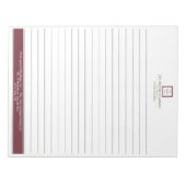 Moderne minimalistische Red Border Logo-activiteit Notitieblok (Voorkant)