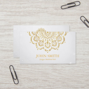 Moderne minimalistische Red Gold Lotus Yoga Instru Visitekaartje