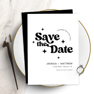 Moderne minimalistische retro typografie Save the  Date