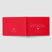 Moderne minimalistische rode liefde bruiloft gastenboek (Volledig)