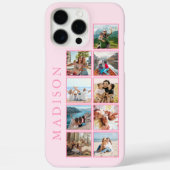 Moderne minimalistische roze aangepaste foto monog Case-Mate iPhone case (Achterkant)