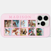 Moderne minimalistische roze aangepaste foto monog Case-Mate iPhone case (Achterkant (horizontaal))