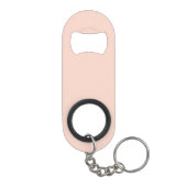 Moderne minimalistische roze aangepaste logo QR-co Mini Flessenopener (Achterkant)