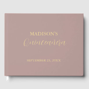 Moderne minimalistische roze blush quinceañera gastenboek