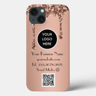 Moderne Minimalistische Roze Druppel Aangepaste lo iPhone 13 Hoesje