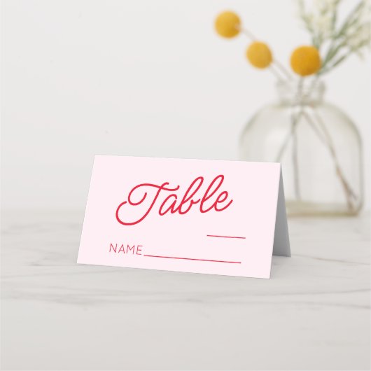 Moderne minimalistische roze en rode bruiloft (Voorkant)