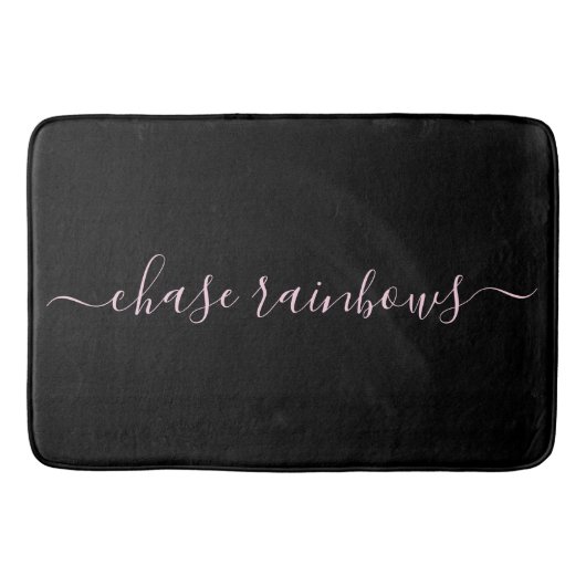 Moderne minimalistische roze- en zwarte CHASE-RAIN Badmat (Voorkant)
