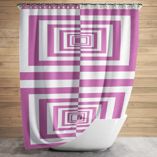 Moderne minimalistische roze geometrische douchegordijn