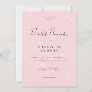 Moderne Minimalistische Roze Glitter Bruidsbrunch Kaart
