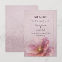Moderne Minimalistische Roze Gouden Trouw Save the