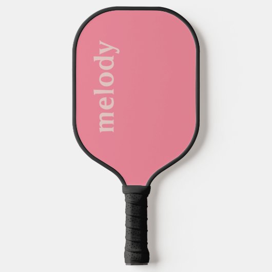 Moderne minimalistische roze naam pickleball paddle (Voorkant)