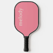 Moderne minimalistische roze naam pickleball paddle (Achterkant)
