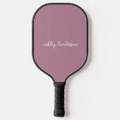 Moderne minimalistische roze roos monogrammed vrou pickleball paddle (Achterkant)