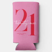 Moderne minimalistische roze roze 21ste verjaardag (Achterkant)