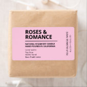 Moderne minimalistische roze sojakanaallabels etiket (Insitu)