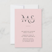 Moderne Minimalistische Roze Trouw-QR-code Kaart (Voorkant)