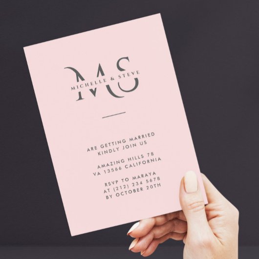 Moderne Minimalistische Roze Trouw-QR-code Kaart