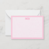 Moderne minimalistische roze typografie Initiaal M Notitiekaartje (Voorkant)