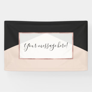 Moderne minimalistische roze zwarte driehoek geome spandoek