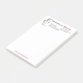Moderne Minimalistische Roze Zwarte Haar Schoonhei Post-it® Notes (Schuin)