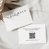 Moderne minimalistische RSVP QR Code Kaart Notitiekaartje