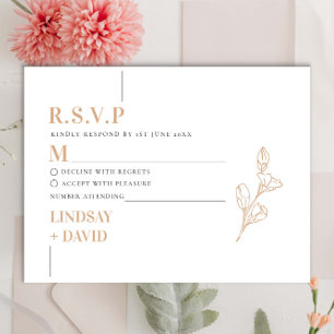 Moderne minimalistische RSVP Reply Kaart