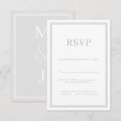 Moderne minimalistische RSVP-respons Kaart grijs (Voorkant / Achterkant)