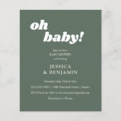 Moderne minimalistische Sage Green Baby shower Uit (Voorkant)