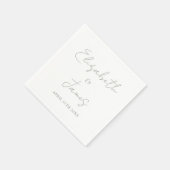 Moderne minimalistische Sage Green Script Wedding Servet (Hoek)
