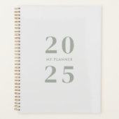 Moderne minimalistische salie 2025 planner (Voorkant)