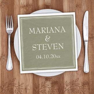 Moderne minimalistische salie groene servetten