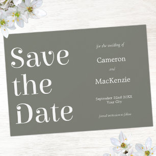 Moderne Minimalistische Saliegroene Trouw 'Save th Save The Date