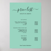 Moderne Minimalistische Salon Prijslijst Bord voor