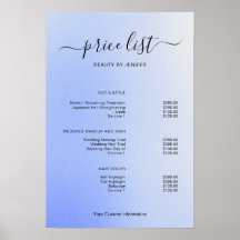 Moderne Minimalistische Salon Prijslijst Bord voor