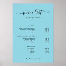 Moderne Minimalistische Salon Prijslijst Bord voor