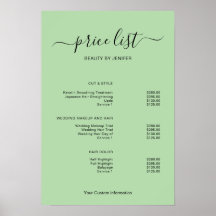 Moderne Minimalistische Salon Prijslijst Bord voor