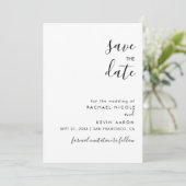 Moderne Minimalistische Save The Date Kaart (Staand voorkant)
