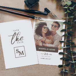 Moderne Minimalistische Save the Date Kaart met Fo