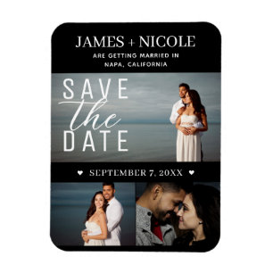 Moderne Minimalistische Save the Date Trouwfoto's Magneet