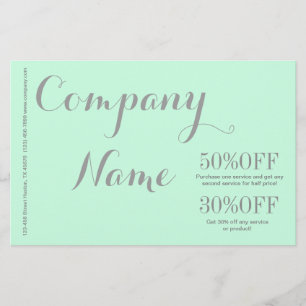 moderne minimalistische schoonheidssalon mintgroen flyer