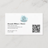 Moderne minimalistische schoonmaakdiensten QR-code Visitekaartje (Achterkant)