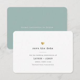 Moderne Minimalistische Schrijfmachine Gouden Hart Save The Date