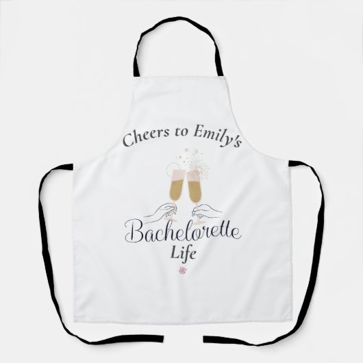 Moderne minimalistische script bachelorette aangep schort (Voorkant)