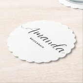 Moderne Minimalistische Script Bachelorette Bruids Kartonnen Onderzetters (Gekanteld)