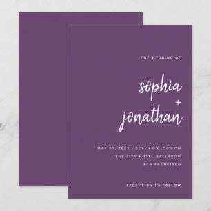 Moderne, minimalistische Script-behuizing Wedden Kaart