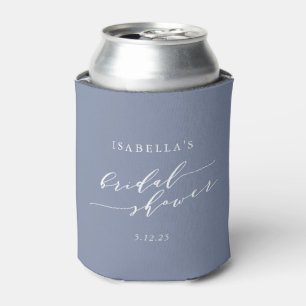 Moderne Minimalistische Script Blauwe Bruiloft Cus Blikjeskoeler