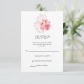 Moderne minimalistische script | Blozende roze RSV RSVP Kaartje (Staand voorkant)